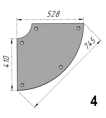 Р-504 (JB3000D.3-1; 1100014595) Торцевой сектор брони NFLG